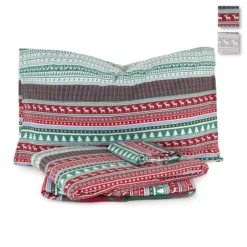 Completo Lenzuola Natalizio Claus In Flanella - Dimensioni Varie K940