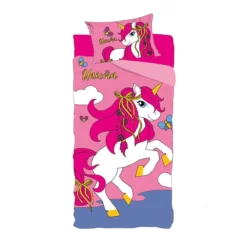 Completo Lenzuola Unicorn Butterfly Per Letto Singolo J278