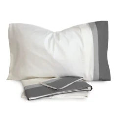 Completo Lenzuola Milano Di Novia In Raso Per Letto Matrimoniale Z282 -Articoli Per La Casa completo letto matrimoniale in raso di cotone milano novia grigio 3