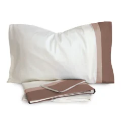 Completo Lenzuola Milano Di Novia In Raso Per Letto Matrimoniale Z282 -Articoli Per La Casa completo letto matrimoniale in raso di cotone milano novia tortora 3