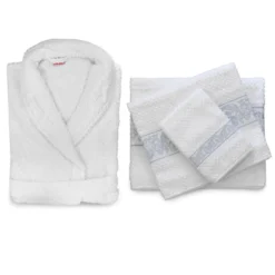 Completo Bagno 6 Pezzi Flora Di Gabel In Spugna Di Puro Cotone H206