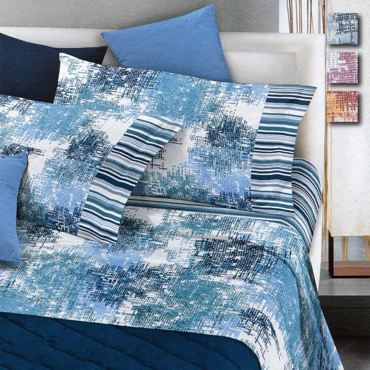 Completo Lenzuola Flanella Mod. Abstract Made In Italy - Dimensioni Varie Q219 1 Completo Lenzuola Flanella Mod. Abstract Made In Italy - Dimensioni Varie Q219