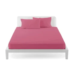 Completo Lenzuola Morbidissimi Per Letto Singolo Una Piazza Puro Cotone Q430 -Articoli Per La Casa completo lenzuola morbidissimi singolo fucsia