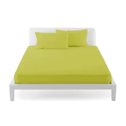Completo Lenzuola Morbidissimi Per Letto Singolo Una Piazza Puro Cotone Q430 -Articoli Per La Casa completo lenzuola morbidissimi singolo verde mela