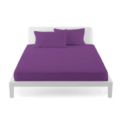 Completo Lenzuola Morbidissimi Per Letto Singolo Una Piazza Puro Cotone Q430 -Articoli Per La Casa completo lenzuola morbidissimi singolo viola