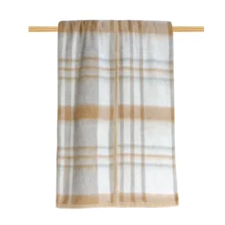 Coperta Jacquard In Misto Lana Scozia - Dimensioni Varie Z579 -Articoli Per La Casa coperta in misto lana scozia dimensioni varie beige 2 9