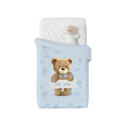 Coperta In Pile Vellutato Orsetto Di Manterol Per Lettino Baby J841 -Articoli Per La Casa coperta in pile vellutato orsetto di manterol per lettino baby celeste 1 1