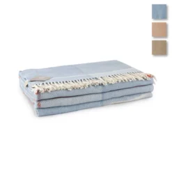 Coperta Misto Lana Lanerossi Art. Elba Con Frange Matrimoniale Due Piazze P730