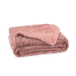 Coperta Plaid Luxury Coral E Sherpa Shade Extra Calda - Dimensioni Varie K939 -Articoli Per La Casa coperta plaid luxury coral e sherpa shade extra calda rosa antico 2