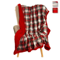 Coperta Plaid Scotland In Pile Coral E Sherpa - Dimensioni Varie J043