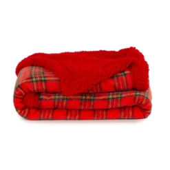 Coperta Plaid Scotland In Pile Coral E Sherpa - Dimensioni Varie J043 -Articoli Per La Casa coperta plaid scotland in pile coral e sherpa rosso 2 3