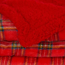 Coperta Plaid Scotland In Pile Coral E Sherpa - Dimensioni Varie J043 -Articoli Per La Casa coperta plaid scotland in pile coral e sherpa rosso 3 3