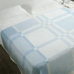 Coperta Misto Lana Lanerossi Marzotto Matrimoniale Art. Ischia P764 -Articoli Per La Casa coperta misto lana lanerossi marzotto ischia azzurro 2