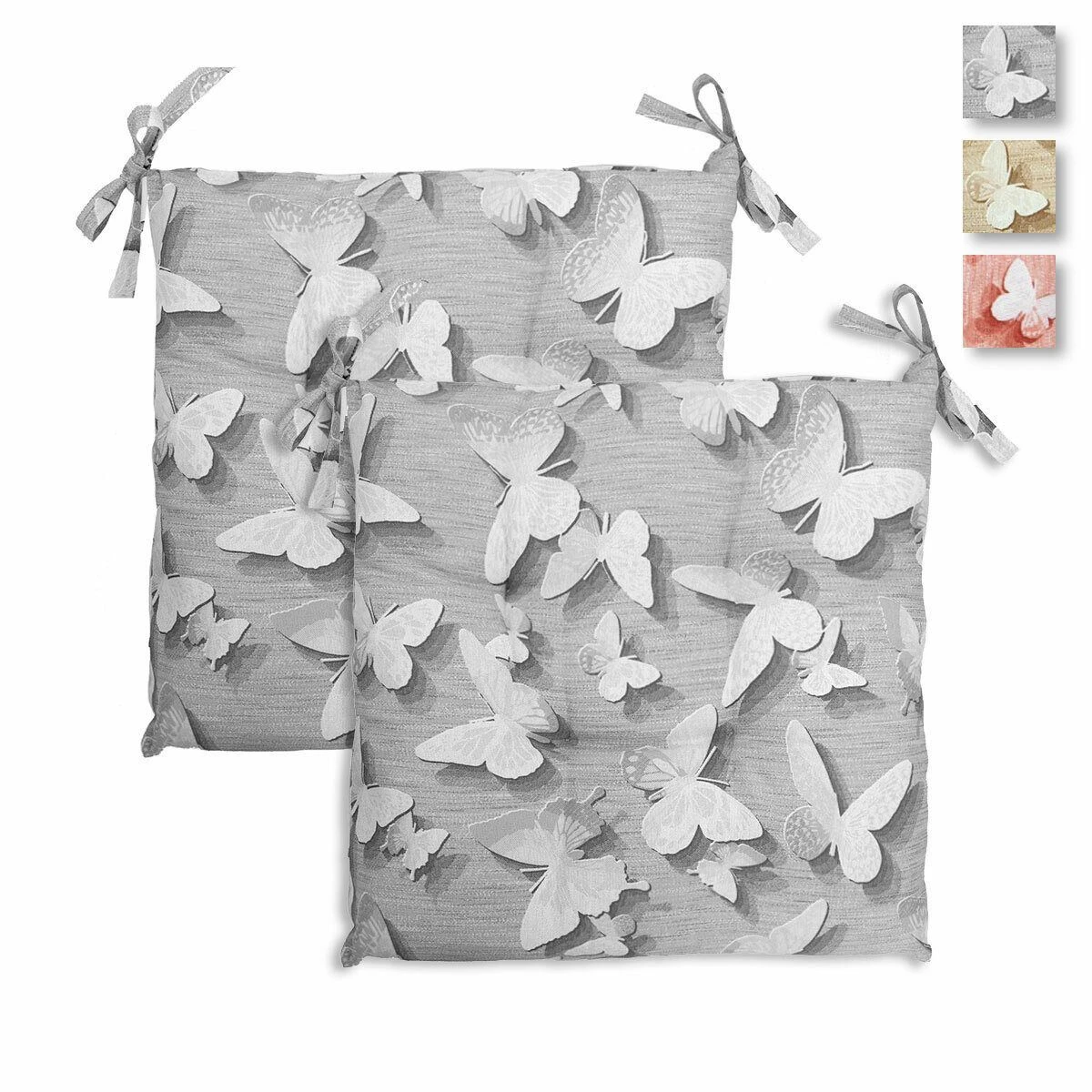 Coppia Cuscini Coprisedia Farfalle Di Morbidissimi 40x40 Cm W115 1 Coppia Cuscini Coprisedia Farfalle Di Morbidissimi 40x40 Cm W115