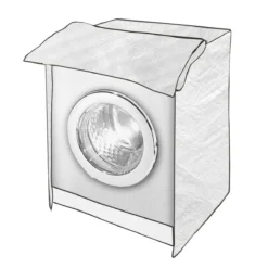 Coprilavatrice Unito Con Chiusura A Zip 80x60x60 Cm Z456 -Articoli Per La Casa coprilavatrice unito con chiusura a zip bianco 1