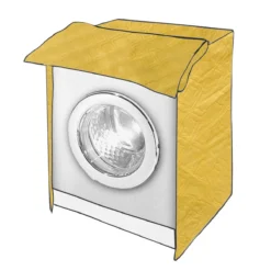 Coprilavatrice Unito Con Chiusura A Zip 80x60x60 Cm Z456 -Articoli Per La Casa coprilavatrice unito con chiusura a zip giallo 1