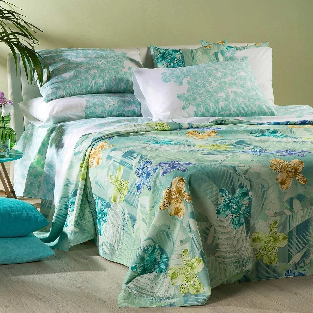 Copriletto Leggero Orchidee Di Caleffi In Cotone Panama Matrimoniale Y317 2 Copriletto Leggero Orchidee Di Caleffi In Cotone Panama Matrimoniale Y317 - immagine 2