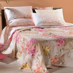 Copriletto Leggero Orchidee Di Caleffi In Cotone Panama Matrimoniale Y317 5 Copriletto Leggero Orchidee Di Caleffi In Cotone Panama Matrimoniale Y317 -Articoli Per La Casa copriletto estivo matrimoniale orchidee caleffi in panama ambra 1