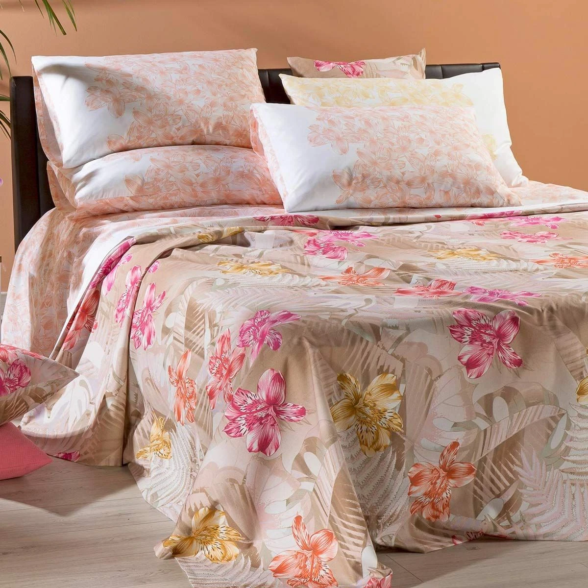 Copriletto Leggero Orchidee Di Caleffi In Cotone Panama Matrimoniale Y317 3 Copriletto Leggero Orchidee Di Caleffi In Cotone Panama Matrimoniale Y317 - immagine 3