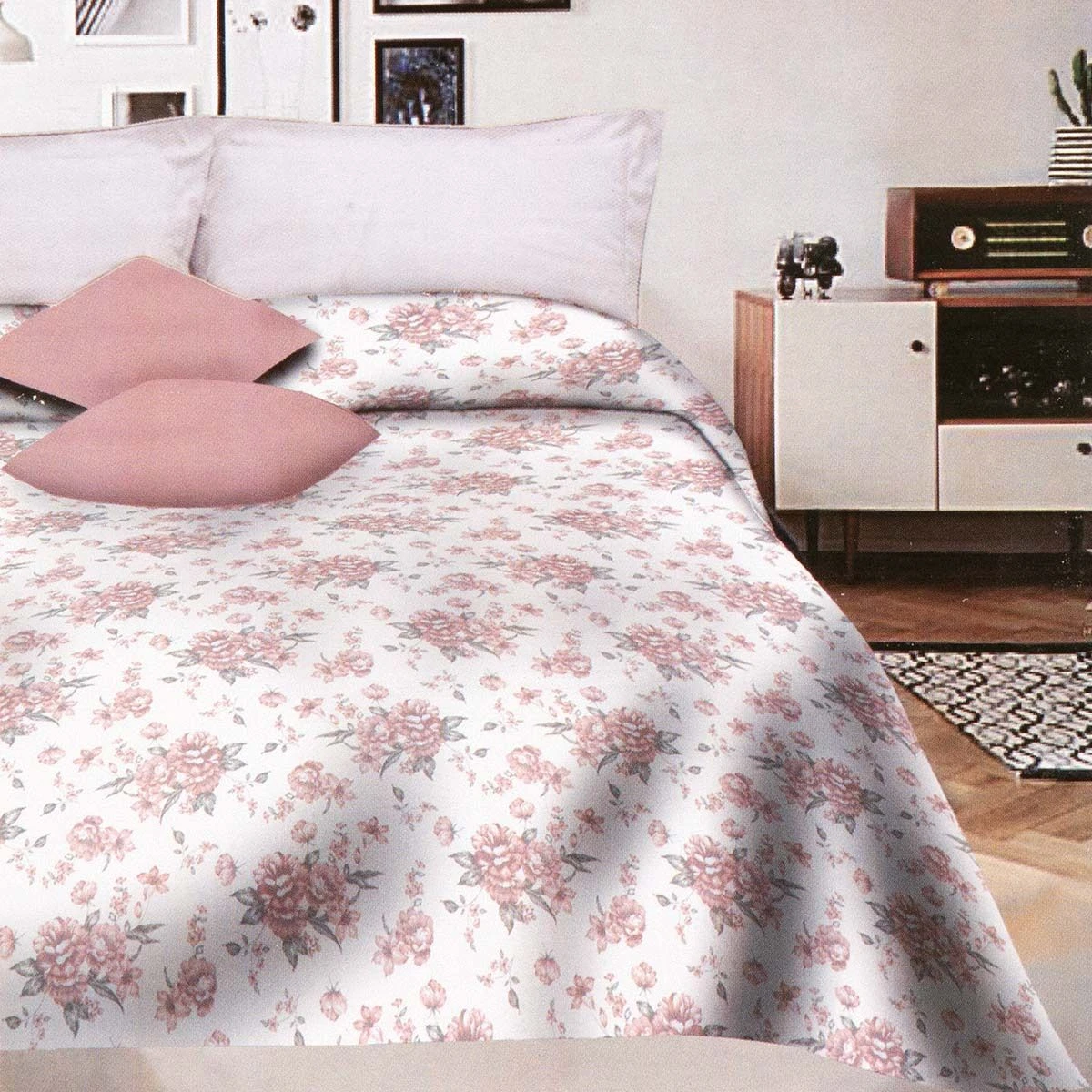 Copriletto Leggero Flower In Piquet Matrimoniale J662 2 Copriletto Leggero Flower In Piquet Matrimoniale J662 - immagine 2