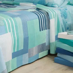 Copriletto Leggero Formentera Di Caleffi In Piquet - Dimensioni Varie K162 -Articoli Per La Casa copriletto leggero formentera di caleffi in piquet oceano 2 3