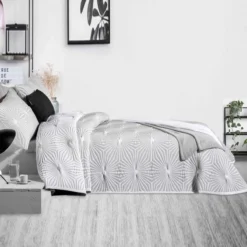 Copriletto Leggero Hexagon Di Manterol Matrimoniale J392 -Articoli Per La Casa copriletto leggero hexagon di manterol matrimoniale grigio