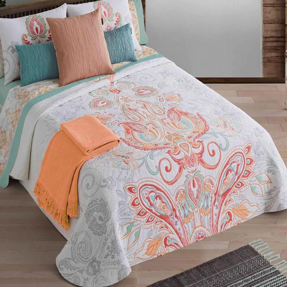 Copriletto Leggero Paisley Di Manterol Matrimoniale Y545 4 Copriletto Leggero Paisley Di Manterol Matrimoniale Y545 - immagine 4