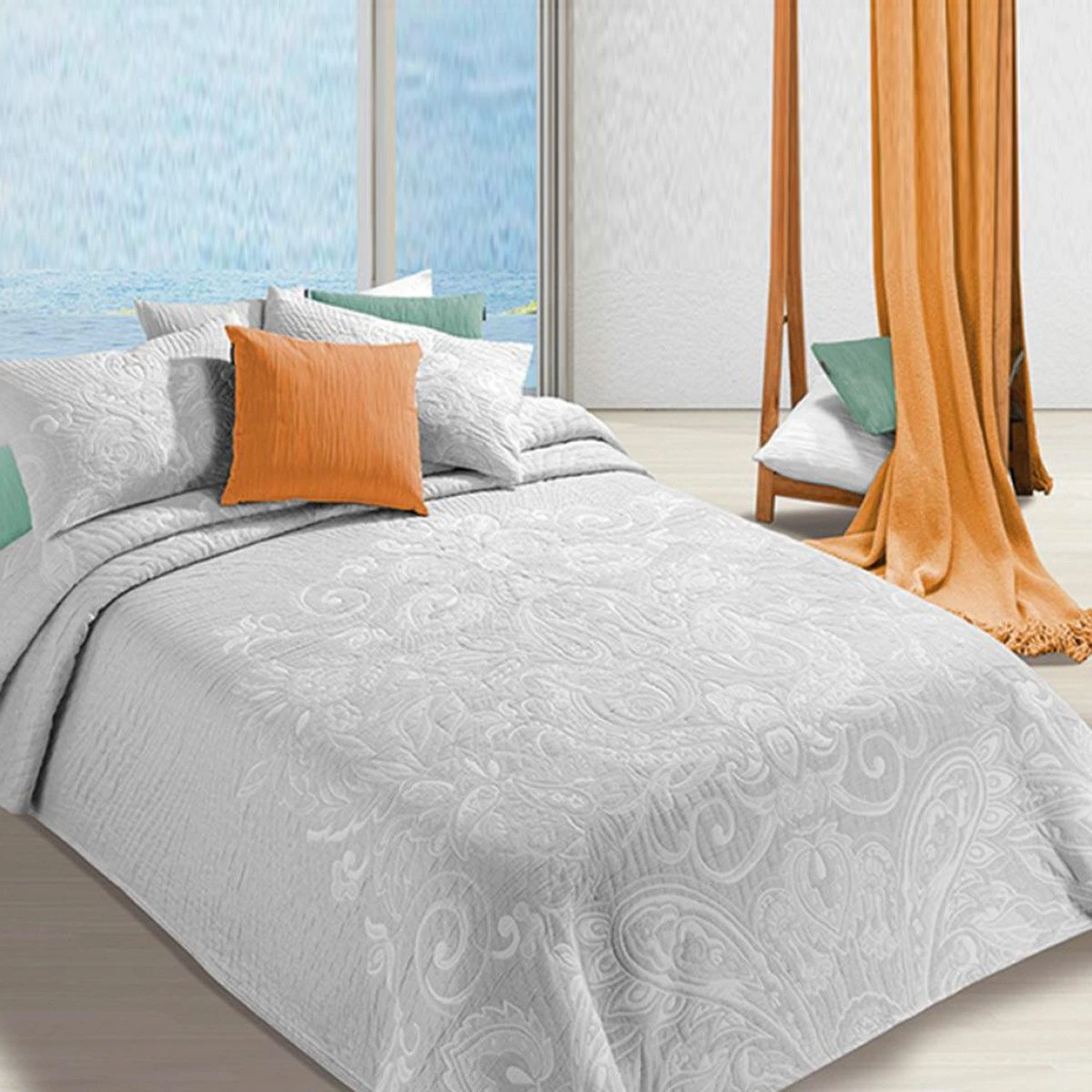 Copriletto Leggero Paisley Di Manterol Matrimoniale Y545 5 Copriletto Leggero Paisley Di Manterol Matrimoniale Y545 - immagine 5