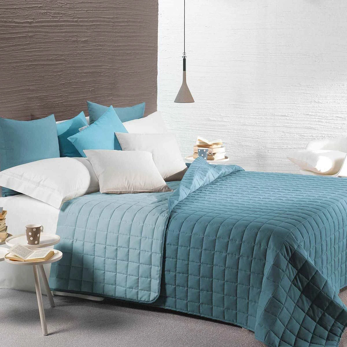 Copriletto Trapuntato Modern Caleffi Tinta Unita Bicolor - Dimensioni Varie S652 2 Copriletto Trapuntato Modern Caleffi Tinta Unita Bicolor - Dimensioni Varie S652 - immagine 2