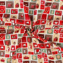 Cotone Natalizio Al Metraggio Advent Per Cucito Creativo Altezza 145 Cm J530