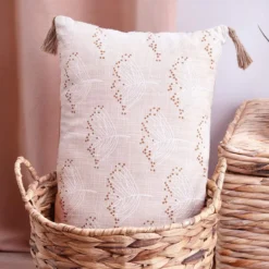 Cuscino Arredo Achillea Rettangolare 30x50 Cm W981 -Articoli Per La Casa cuscino arredo achillea beige rettangolare 30x50 cm con nappe in juta 4