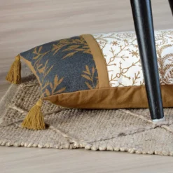 Cuscino Arredo Goldy Rettangolare 30x50 Cm W971 -Articoli Per La Casa cuscino arredo goldy ardoise rettangolare 30x50 cm con nappe 3