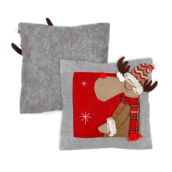 Cuscino Arredo Natalizio Renna Dasher Grigio Quadrato 40x40 Cm K702 -Articoli Per La Casa cuscino arredo natalizio renna dasher grigio quadrato 40x40 cm 3