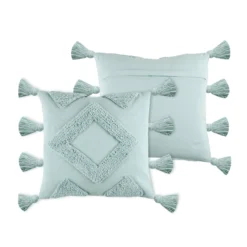 Cuscino Arredo Tanger Quadrato 40x40 Cm Con Nappe W975 -Articoli Per La Casa cuscino arredo tanger celadon quadrato 40x40 cm con nappe 3