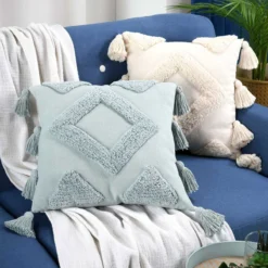 Cuscino Arredo Tanger Quadrato 40x40 Cm Con Nappe W975 -Articoli Per La Casa cuscino arredo tanger celadon quadrato 40x40 cm con nappe 4