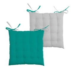 Cuscino Coprisedia Duo 40x40 Cm Bicolore Doubleface V921 -Articoli Per La Casa cuscino coprisedia duo con lacci acquamarina 1