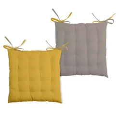 Cuscino Coprisedia Duo 40x40 Cm Bicolore Doubleface V921 -Articoli Per La Casa cuscino coprisedia duo con lacci giallo 1