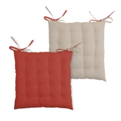 Cuscino Coprisedia Duo 40x40 Cm Bicolore Doubleface V921 -Articoli Per La Casa cuscino coprisedia duo con lacci terracotta 1