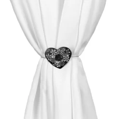 Fermatenda Black Heart In Metallo Con Calamita X066