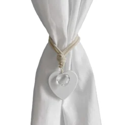 Fermatenda Cuori Con Cordino S280 -Articoli Per La Casa fermatenda in corda cuore cristal beige