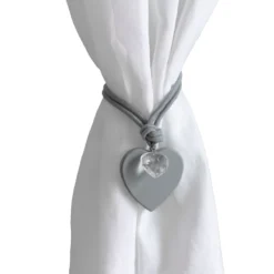Fermatenda Cuori Con Cordino S280 -Articoli Per La Casa fermatenda in corda cuore cristal grigio