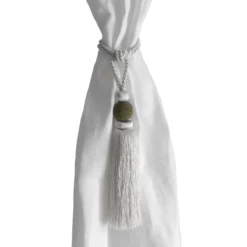 Embrasse Raccogli Tenda In Tessuto 64 Cm U127 11 Embrasse Raccogli Tenda In Tessuto 64 Cm U127 -Articoli Per La Casa fermatenda in tessuto bianco