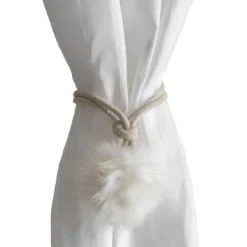 Fermatenda Con Pon Pon In Peluche U020 -Articoli Per La Casa fermatenda pon pon in peluche panna