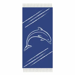 Fouta Telo Mare Pareo Dolphin Con Frange U264