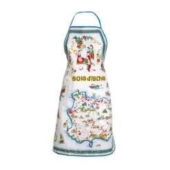 Grembiule Da Cucina Isola D'Ischia In Puro Cotone Con Tasca V537