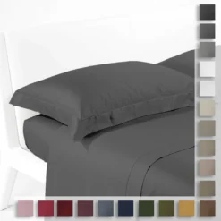 Completo Lenzuola In Raso Di Caleffi Matrimoniale Tinta Unita U788