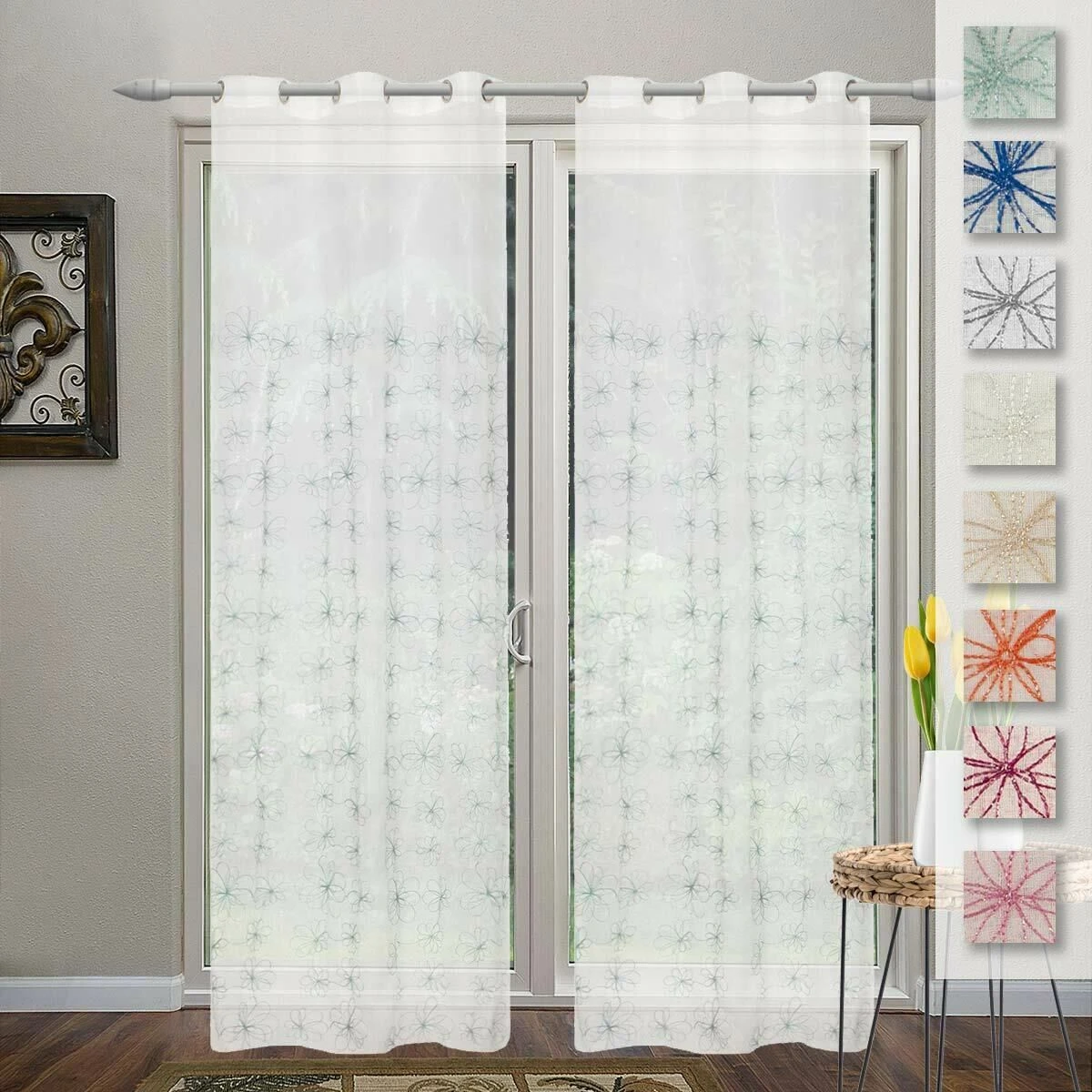 Tenda Arredo Filtrante Caterina Effetto Lino Con Borchie 140x280 Cm W065 1 Tenda Arredo Filtrante Caterina Effetto Lino Con Borchie 140x280 Cm W065