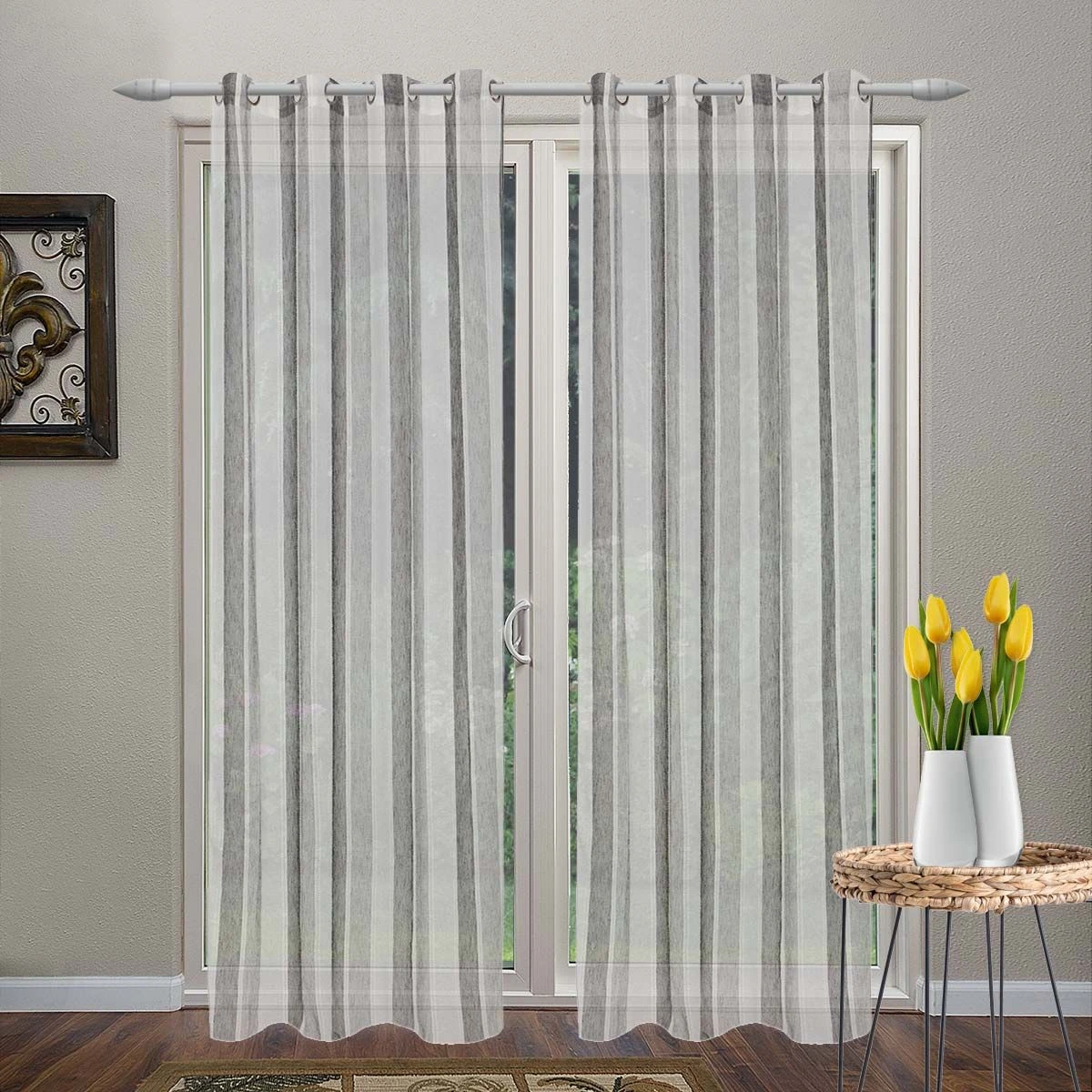 Tenda Arredo Filtrante Fiorella Effetto Lino Con Borchie 140x280 Cm W029 3 Tenda Arredo Filtrante Fiorella Effetto Lino Con Borchie 140x280 Cm W029 - immagine 3