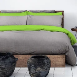 Parure Copripiumino Seersucker Di Daunex - Dimensioni Varie Y953 -Articoli Per La Casa parure copripiumino seersucker bicolor di daunex varie dimensioni verde 3