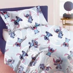 Parure Copripiumino Stitch Per Letto Singolo J877 -Articoli Per La Casa parure copripiumino stitch per letto singolo celeste 2 1